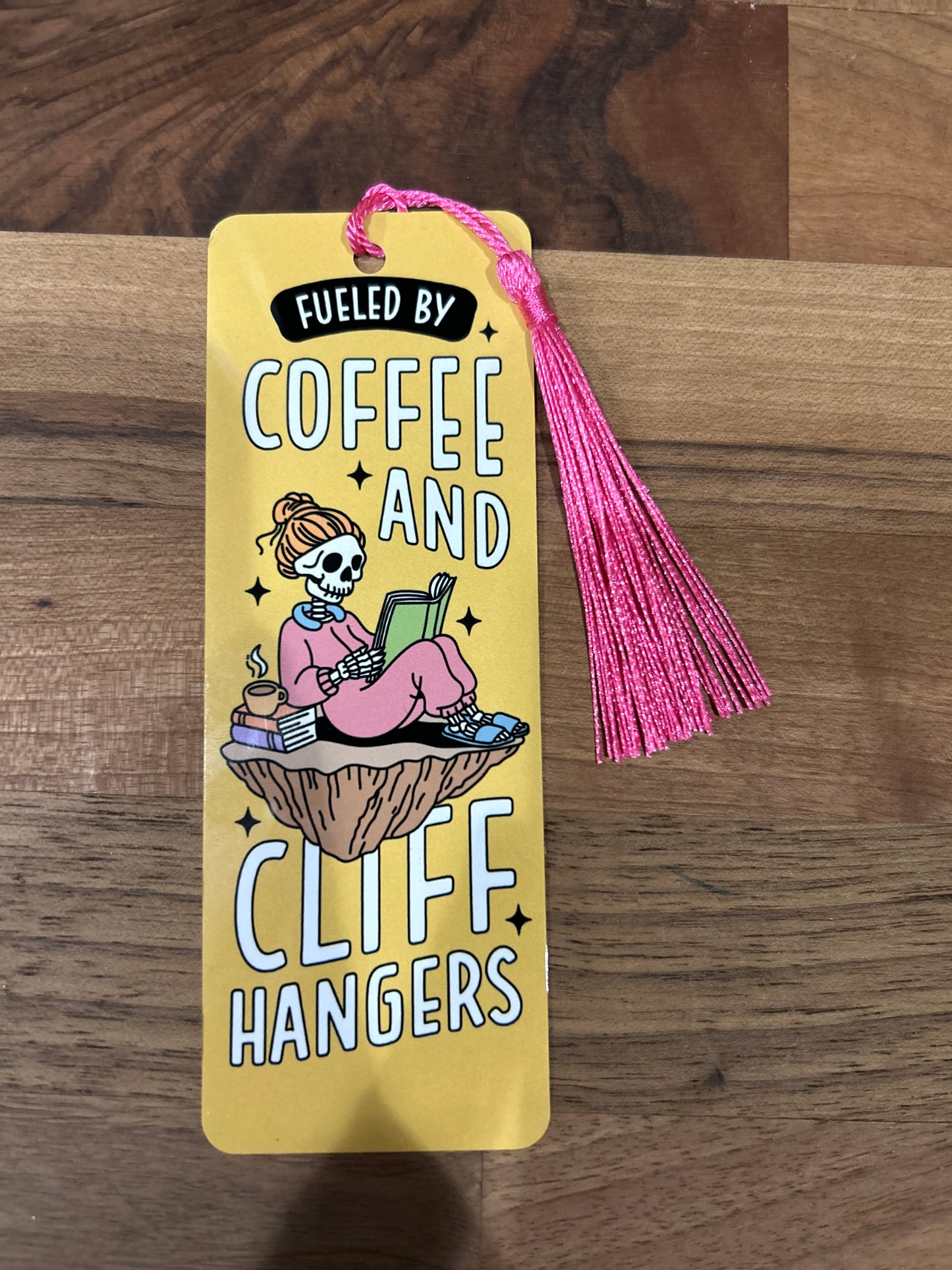 Coffee and Cliffhangers Metal Bookmark