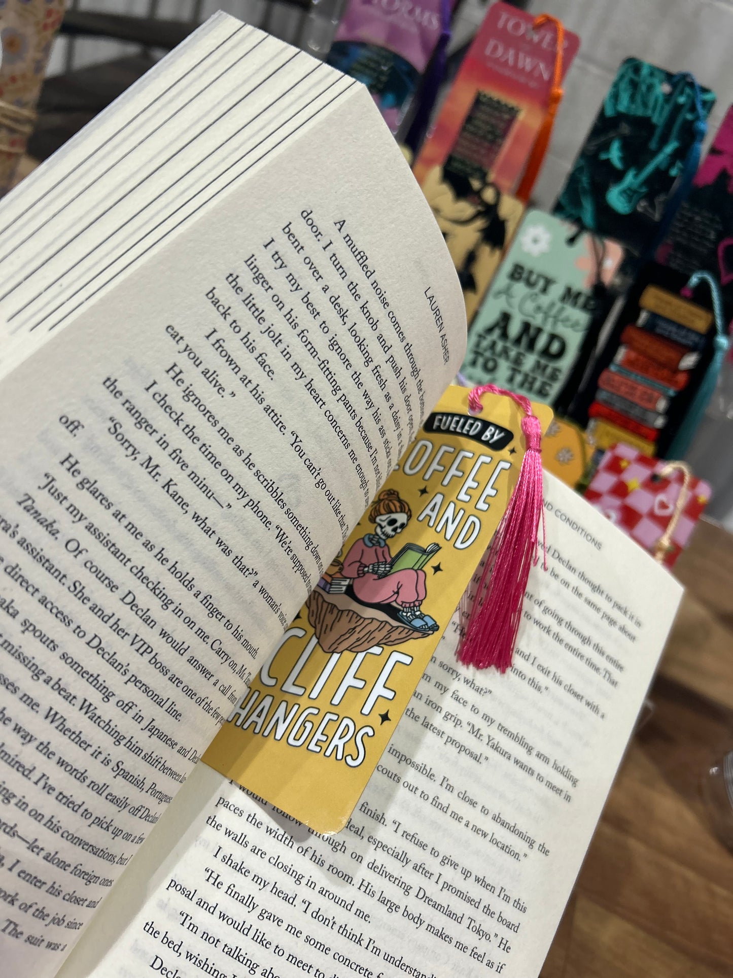 Coffee and Cliffhangers Metal Bookmark